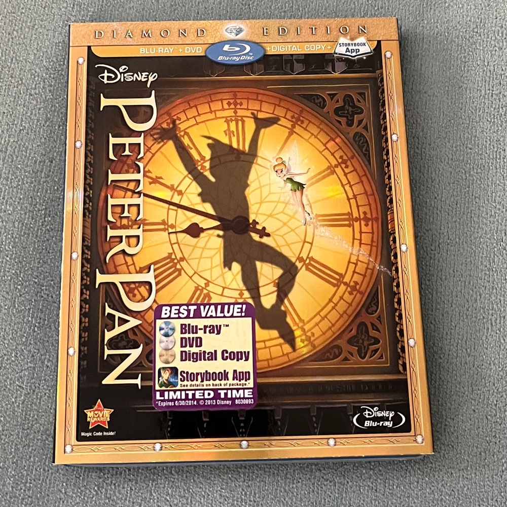 DISNEY PETER PAN BLU-RAY + DVD +DIGITAL